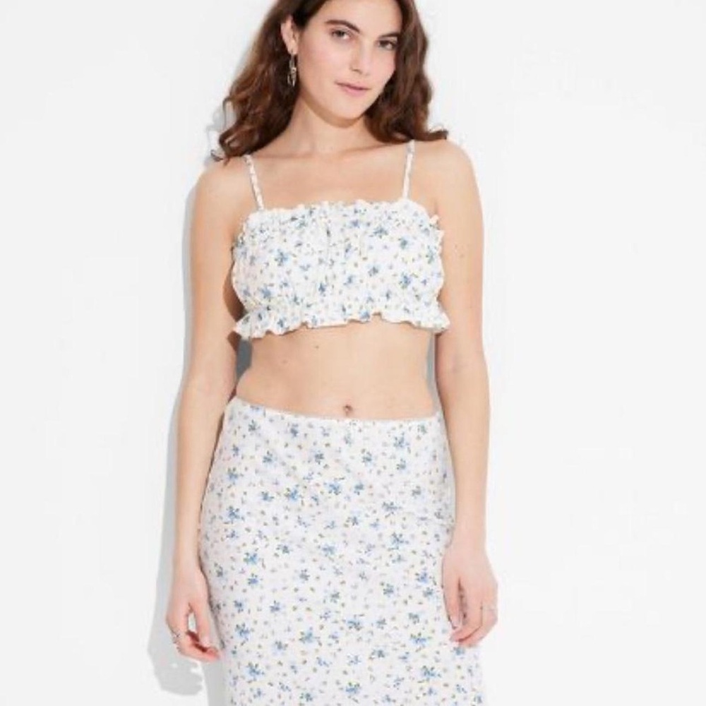 Floral Crop Top and Skirt Set